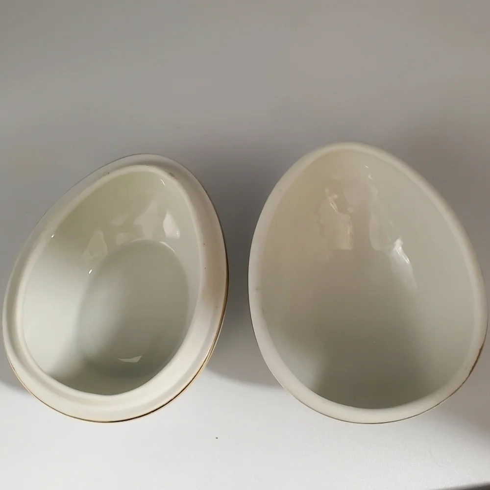 Gerold Porzellan Floral Egg Trinket Box Porcelain Vintage West Germany